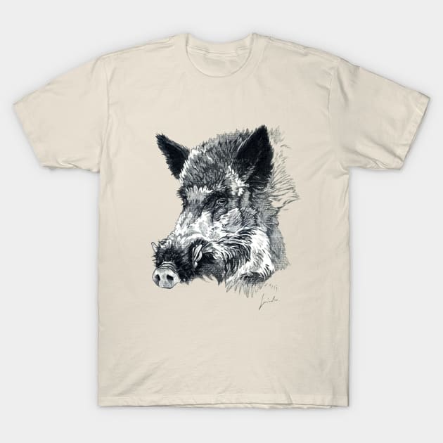 Wild boar head T-Shirt by SakalDesign